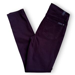 7 FOR ALL MANKIND Deep plum skinny stretch jeans size 29